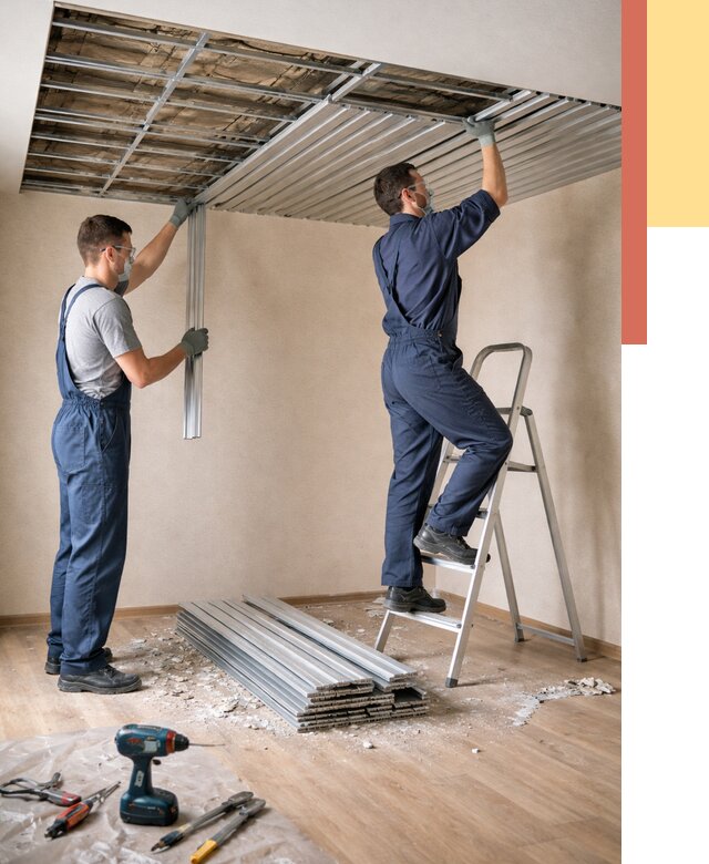 Демонтаж реечного потолка в Серове от 4591 руб. быстро и недорого | ОТДЕЛОЧНИК-Срв