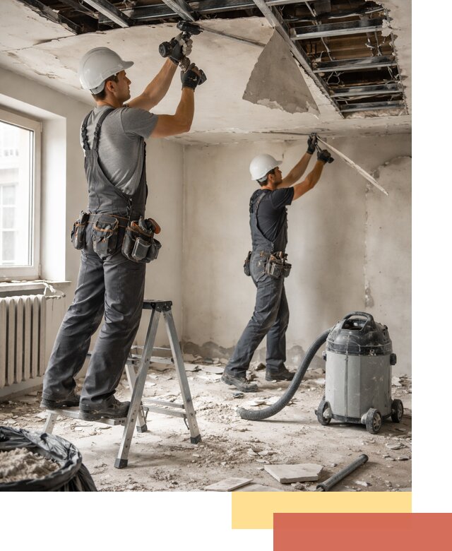 Демонтаж гипсокартонного потолка в Серове быстро и аккуратно