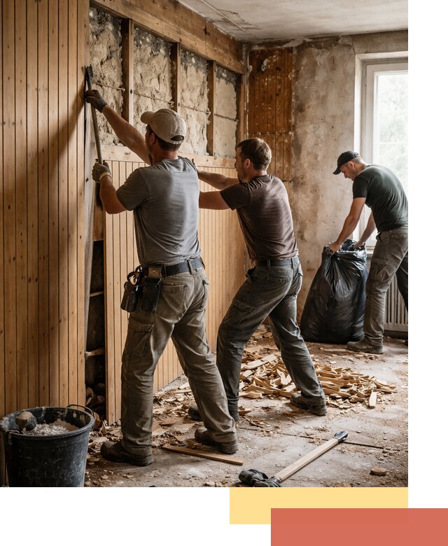 Демонтаж вагонки и вывоз материалов в Серове