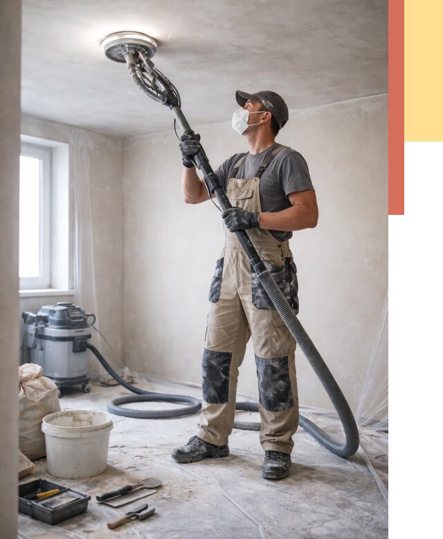 Шлифовка потолка в Серове от 3571 руб. — услуги шлифования потолка | ОТДЕЛОЧНИК-Срв