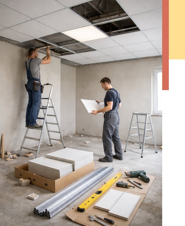 Монтаж потолка армстронг в Серове от 4591 руб/м2 — быстрая установка под ключ | ОТДЕЛОЧНИК-Срв