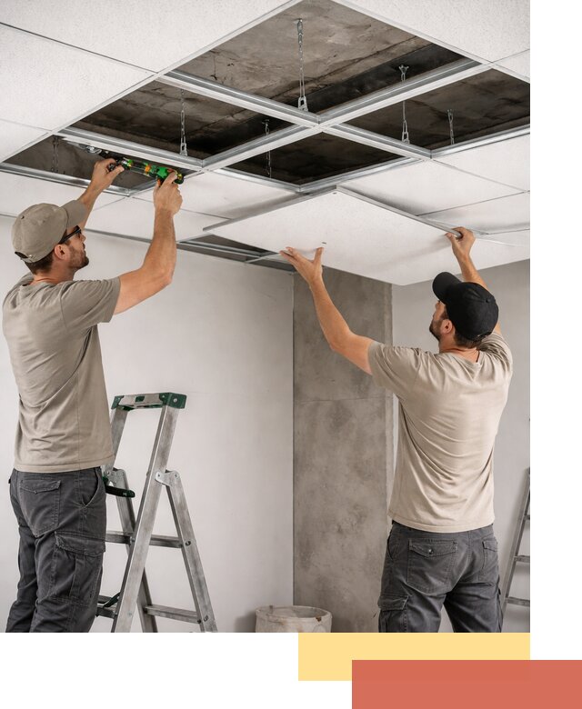 Монтаж потолка Армстронг под ключ в Серове