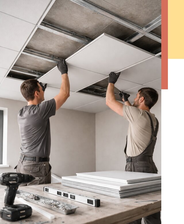 Монтаж кассетного потолка в Серове от 4591 руб/м2 — установка и сборка | ОТДЕЛОЧНИК-Срв