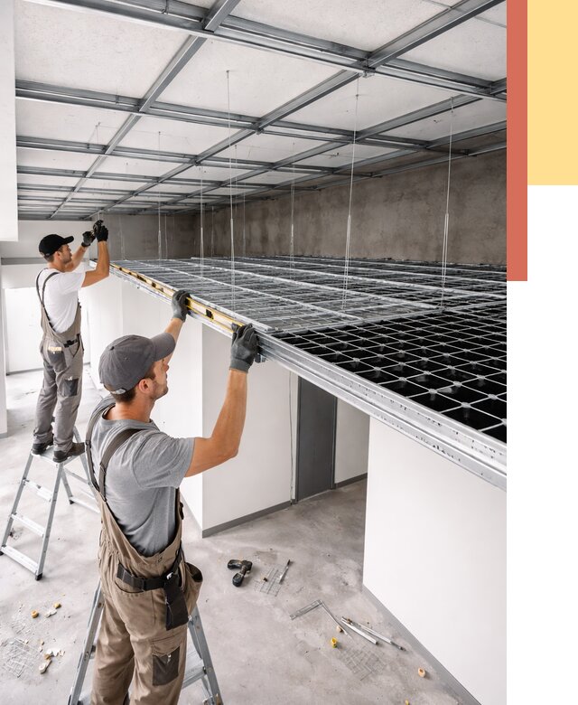 Монтаж потолка грильято в Серове от 459 руб./м² — быстрая сборка под ключ | ОТДЕЛОЧНИК-Срв