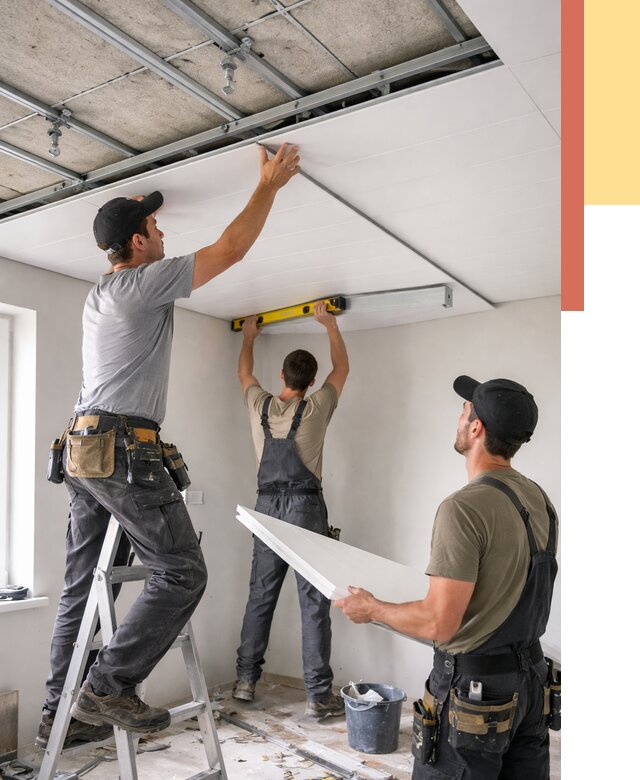 Монтаж потолка из ПВХ панелей в Серове от 3571 руб./м2 — быстро и недорого | ОТДЕЛОЧНИК-Срв