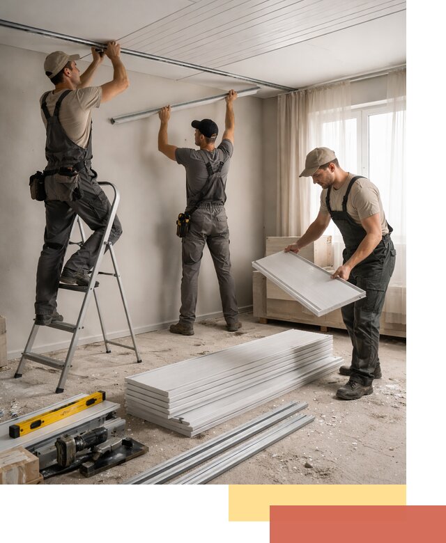 Монтаж потолка из ПВХ панелей в Серове оперативно и качественно