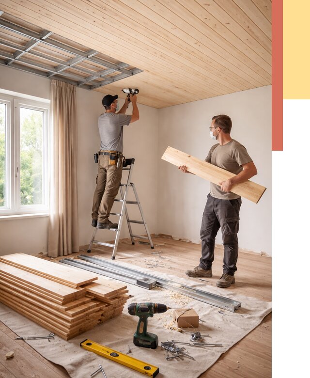 Монтаж потолка из вагонки в Серове от 6631 руб. | Быстро и недорого — ОТДЕЛОЧНИК-Срв