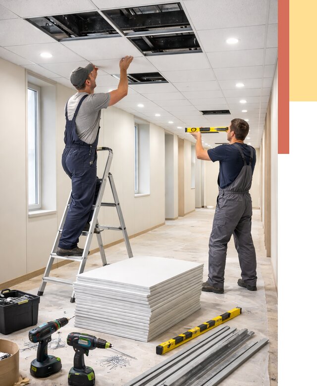 Ремонт потолка Армстронг в Серове от 4591 руб. — быстро и недорого | ОТДЕЛОЧНИК-Срв