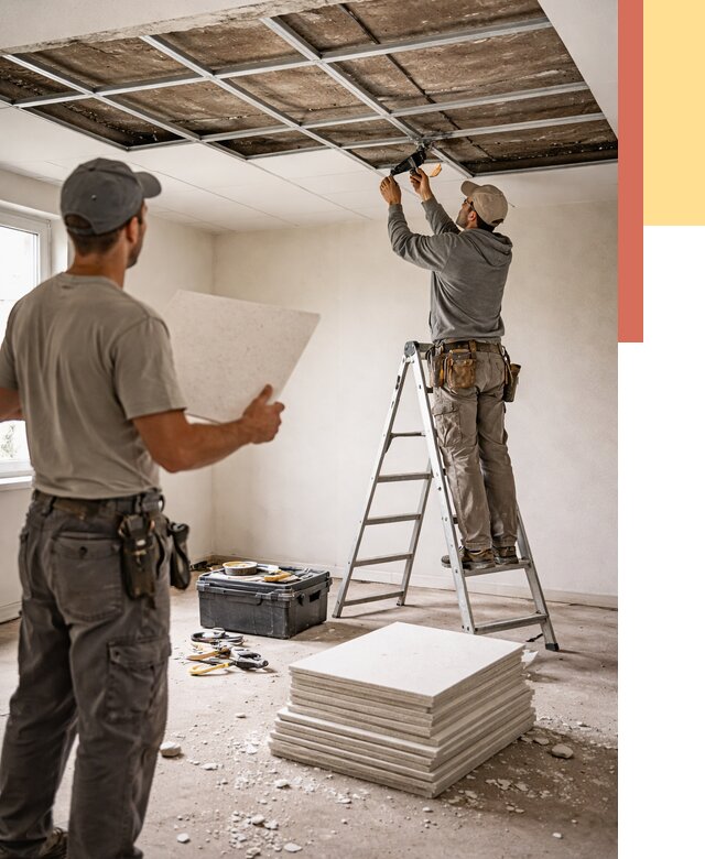 Замена плит подвесного потолка в Серове от 1785 руб. быстро и недорого | ОТДЕЛОЧНИК-Срв