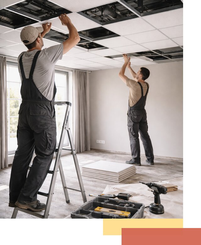 Замена плит подвесного потолка в Серове быстро и качественно