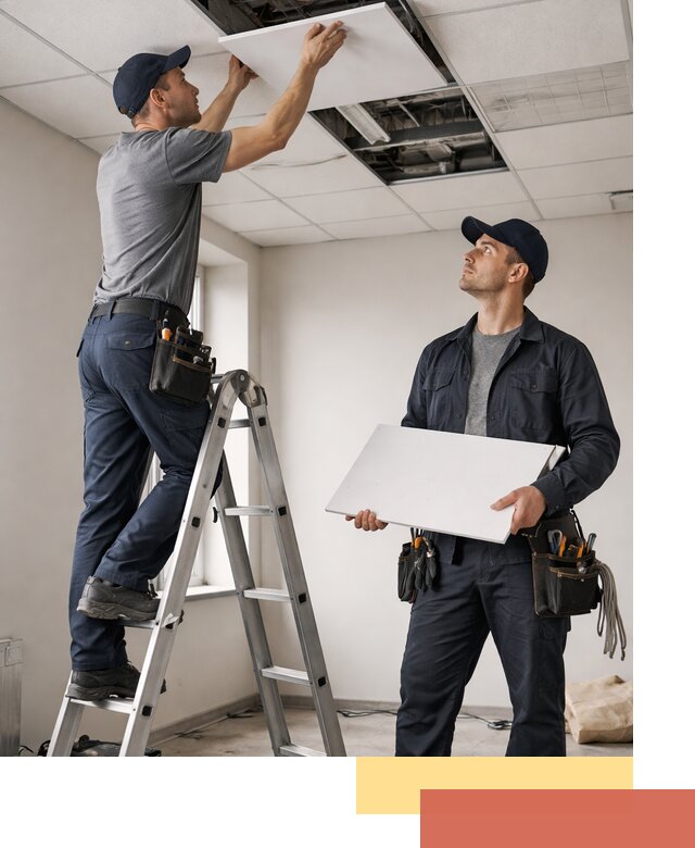 Обслуживание подвесного потолка в Серове — ремонт и чистка