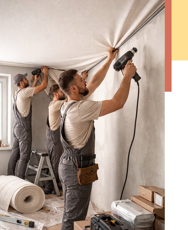 Монтаж фактурного натяжного потолка в Серове от 765 руб. — ОТДЕЛОЧНИК-Срв