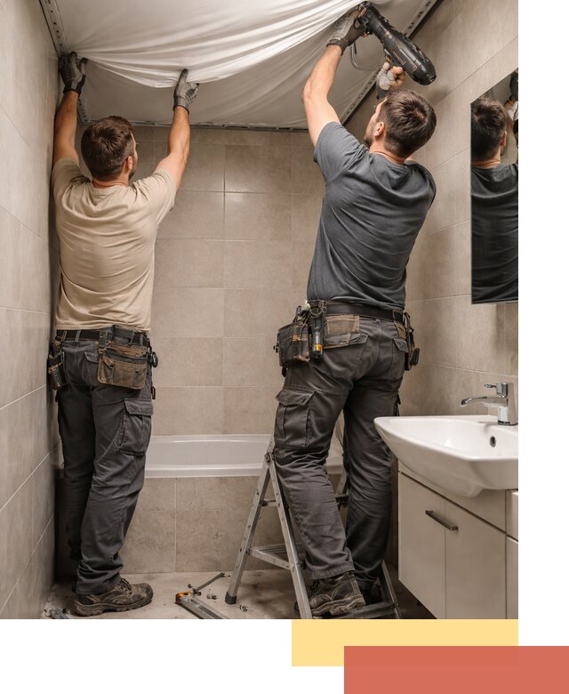 Монтаж натяжного потолка в ванной в Серове быстро и качественно