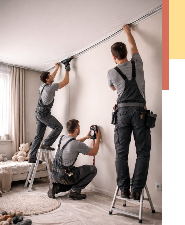 Монтаж натяжного потолка в детской в Серове от 3571 руб. — быстро и недорого | ОТДЕЛОЧНИК-Срв