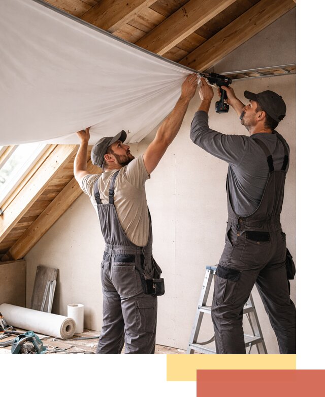 Монтаж натяжного потолка в мансарде в Серове