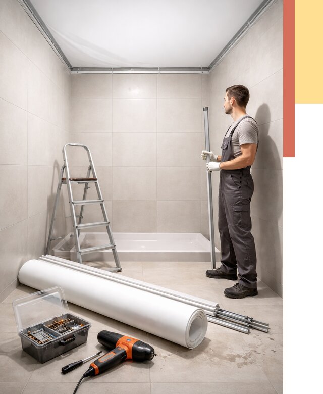 Монтаж натяжного потолка в санузле в Серове от 1887 руб. — ОТДЕЛОЧНИК-Срв