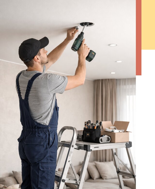 Установка и монтаж точечных светильников в натяжной потолок в Серове от 1836 руб. | ОТДЕЛОЧНИК-Срв