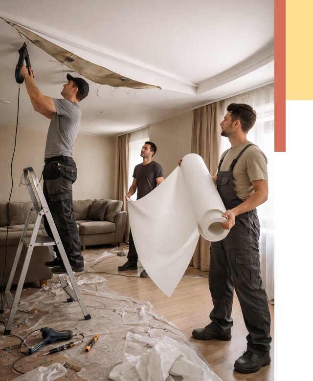 Замена полотна натяжного потолка в Серове от 9692 руб. быстро и недорого | ОТДЕЛОЧНИК-Срв