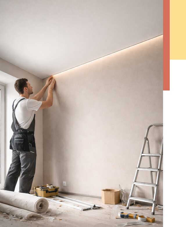 Теневые натяжные потолки в Серове от 8366 руб. под ключ | ОТДЕЛОЧНИК-Срв