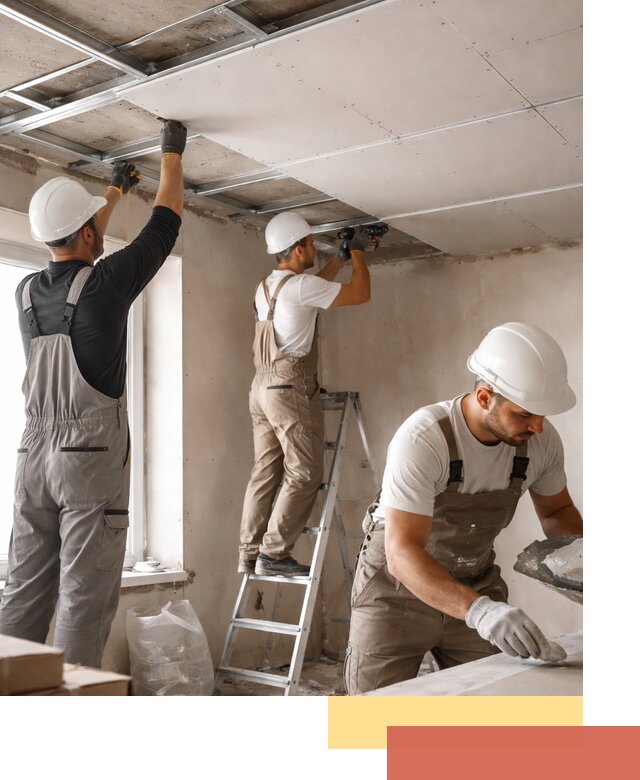 Одноуровневый потолок из гипсокартона в Серове — монтаж и отделка