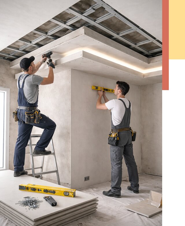 Двухуровневый потолок из гипсокартона в Серове от 1479 руб. под ключ | ОТДЕЛОЧНИК-Срв