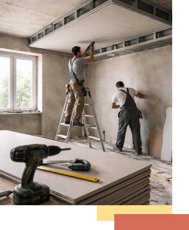 Двухуровневый потолок из гипсокартона в Серове