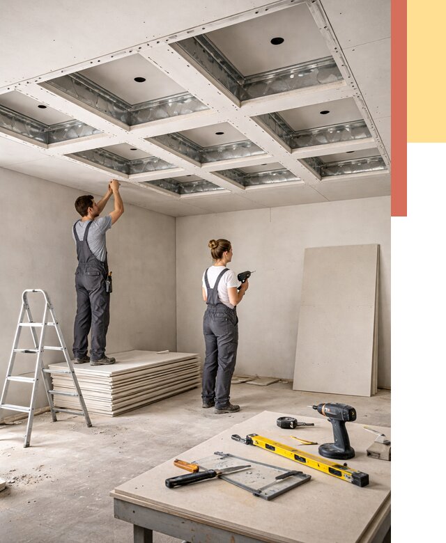 Кессонный потолок из гипсокартона в Серове от 1887 руб. — монтаж и под ключ | ОТДЕЛОЧНИК-Срв