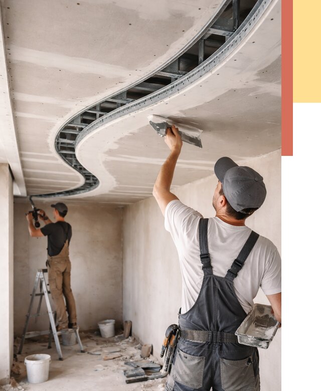 Криволинейный потолок из гипсокартона в Серове от 2142 руб./м2 | ОТДЕЛОЧНИК-Срв