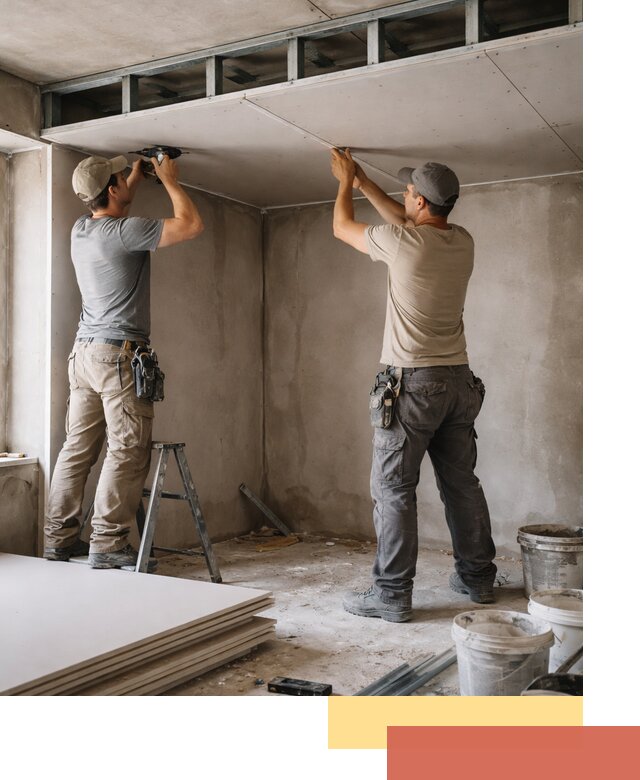 Короб из гипсокартона на потолке под ключ в Серове