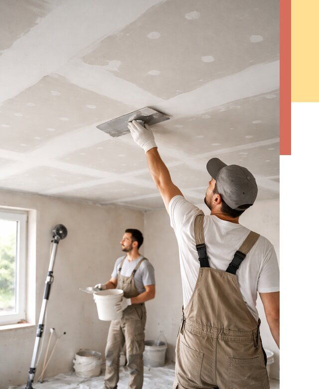 Шпаклевка потолка из гипсокартона в Серове от 3265 руб./м2 — услуги под ключ | ОТДЕЛОЧНИК-Срв