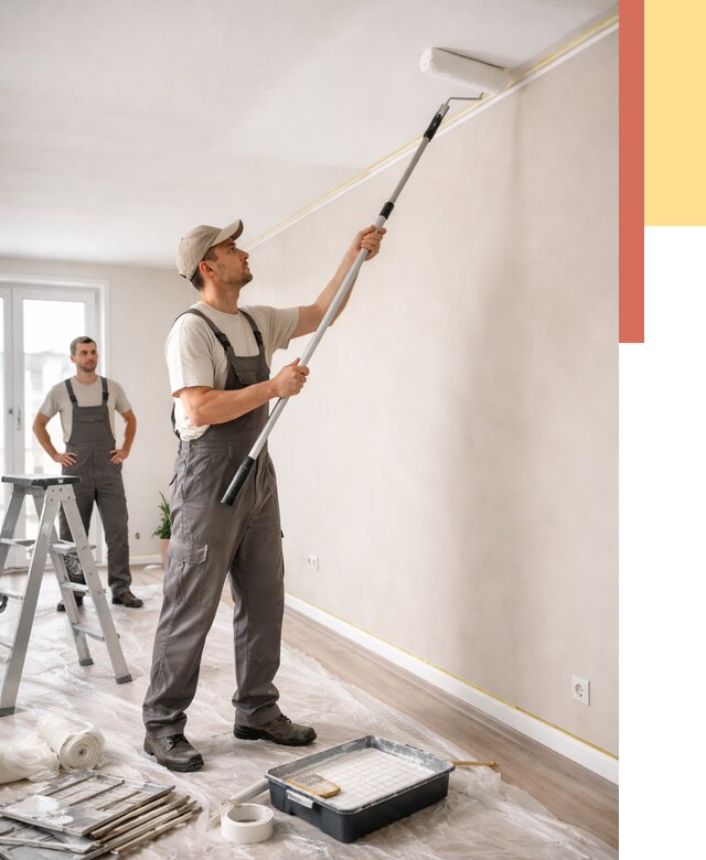 Покраска потолка из гипсокартона в Серове от 4591 руб./м2 — услуги под ключ | ОТДЕЛОЧНИК-Срв