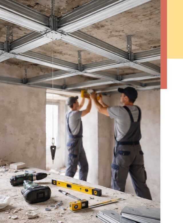 Монтаж каркаса потолка из профиля в Серове от 4591 руб. — услуги ОТДЕЛОЧНИК-Срв
