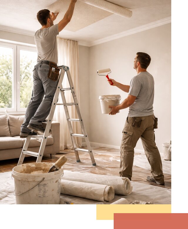 Поклейка обоев на потолок в Серове — качественно и быстро