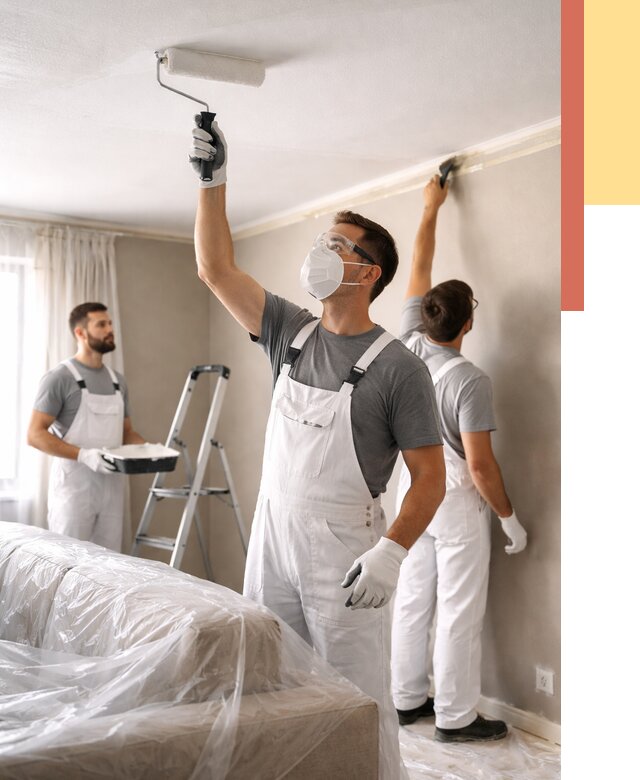 Покраска потолка водоэмельсионной краской в Серове от 2244 руб/м² — услуги под ключ | ОТДЕЛОЧНИК-Срв