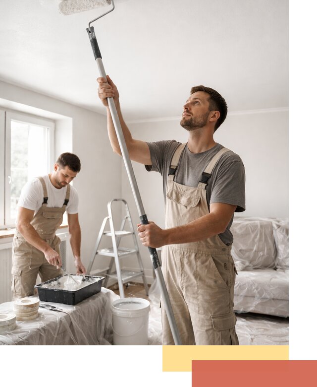 Покраска потолка водоэмульсионной краской в Серове