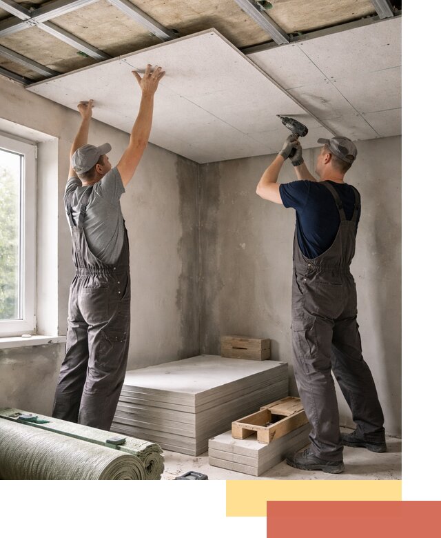 Шумоизоляция потолка панелями ЗИПС в Серове